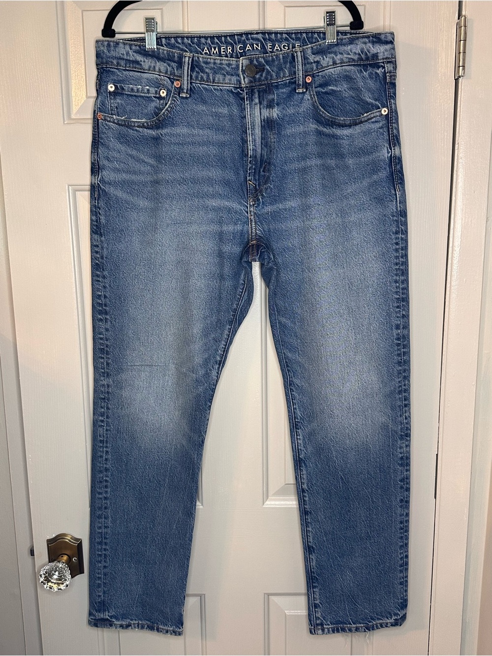 American Eagle Outfitters Men's Medium Blue Straight-Leg Jeans